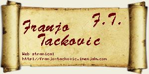 Franjo Tacković vizit kartica